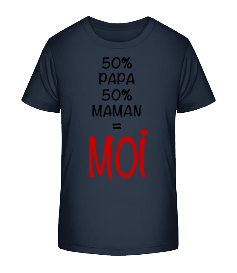 50% Papa, 50% Maman - MOI · T-shirt bio Enfant Stanley Stella 2.0