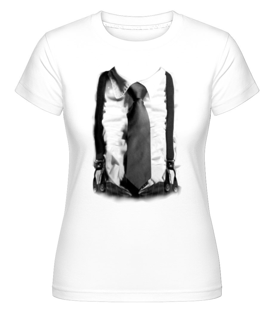Aperçu: Bretelles Et Cravate -  T-shirt Shirtinator femme - Blanc - Devant