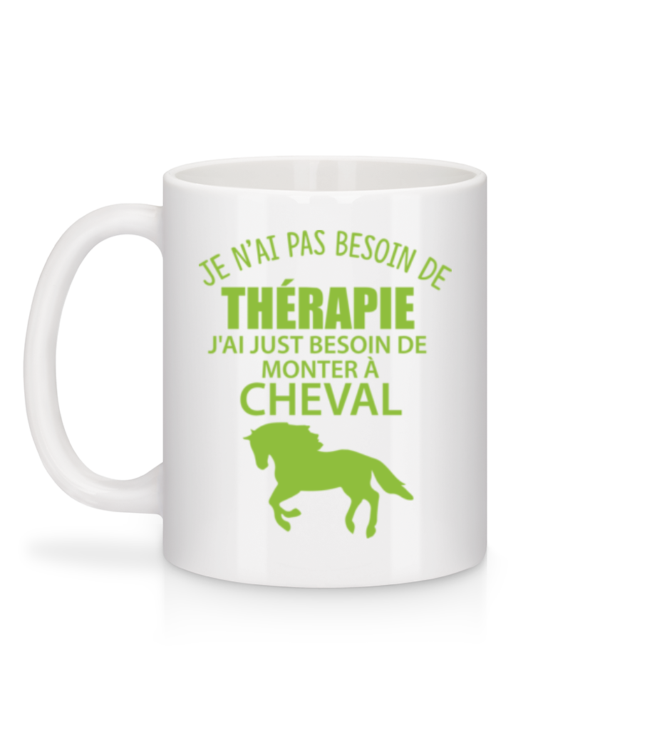 Aperçu: Monter À Cheval - Mug en céramique blanc - Blanc - Derrière