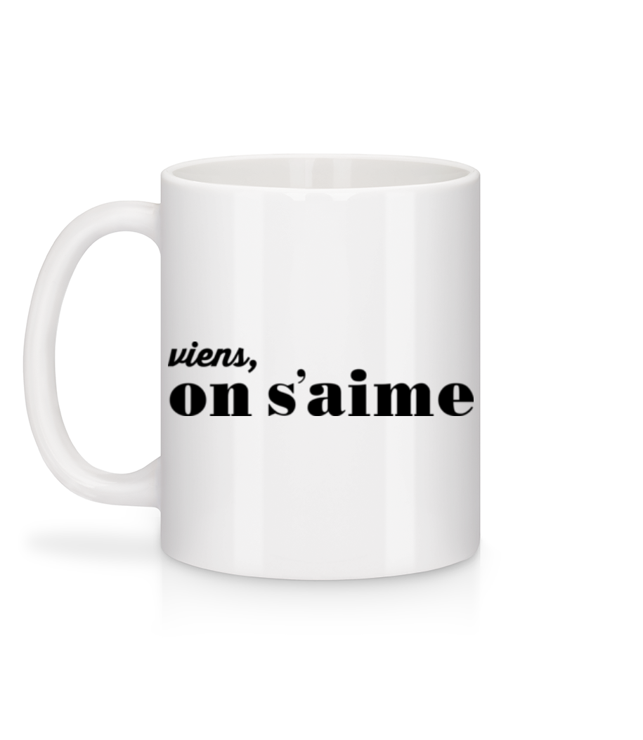 Aperçu: Viens On S'Aime - Mug en céramique blanc - Blanc - Derrière