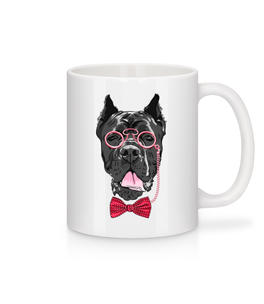 Chien Avec Lunettes · Mug en céramique blanc