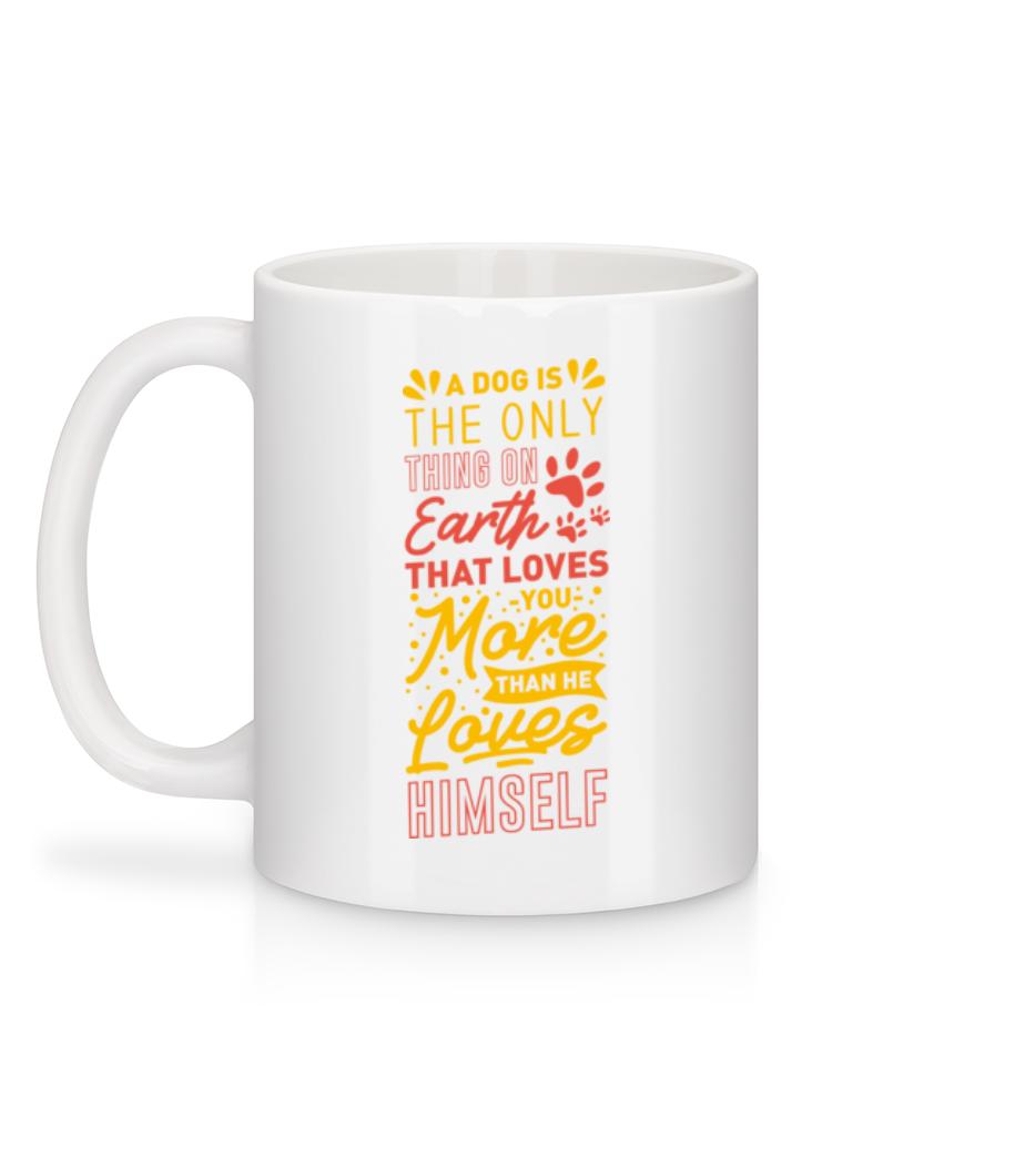 Aperçu: A Dog Loves You More Than Himself - Mug en céramique blanc - Blanc - Derrière