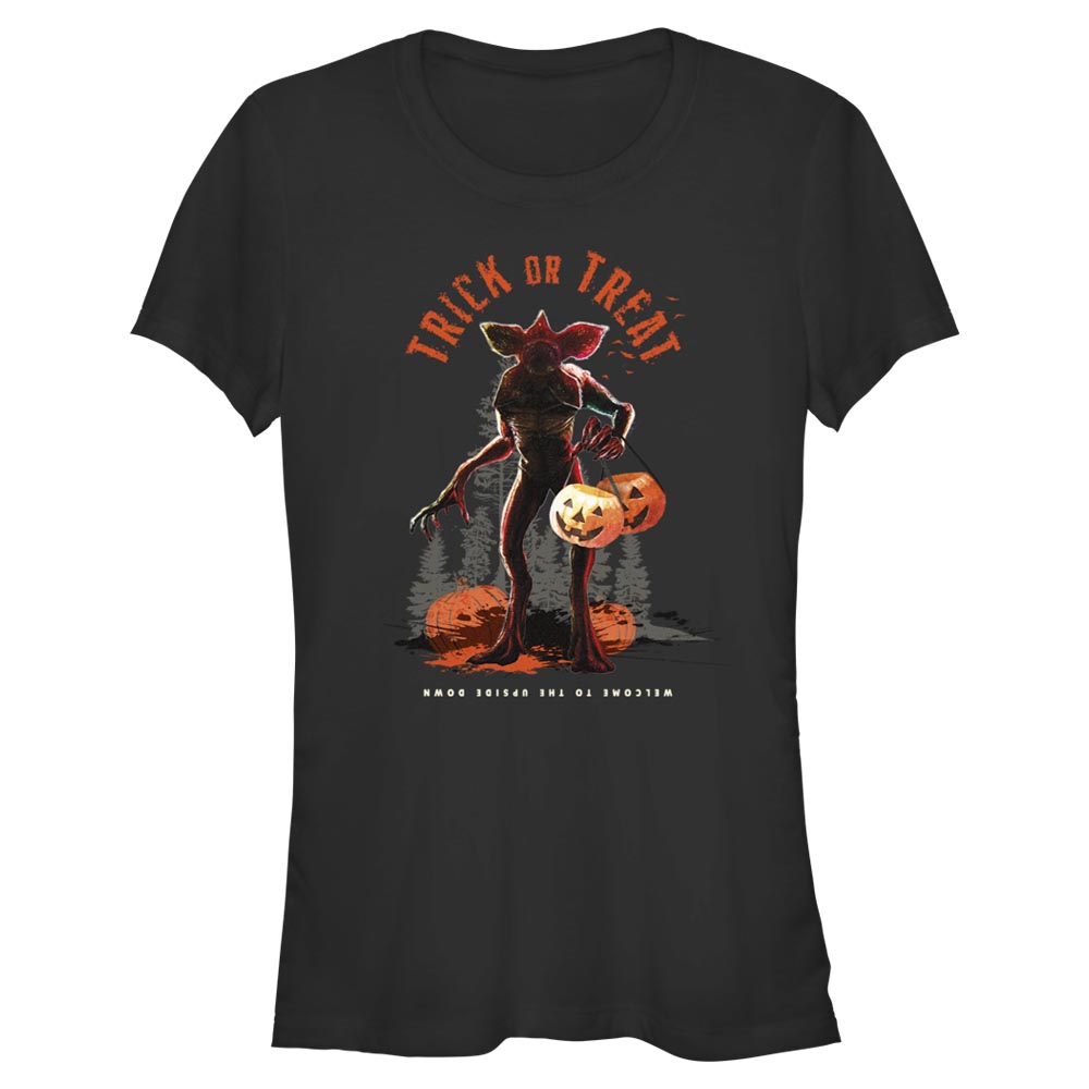 Aperçu: Netflix - Stranger Things - Demogorgon Trick Or Treating Demo - Halloween - Femme T-shirt - Noir - Devant