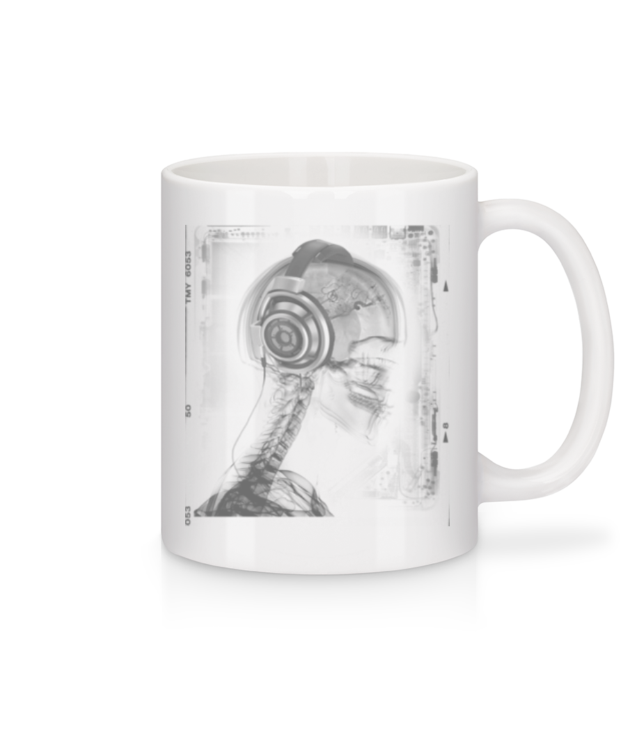 Aperçu: Musique Squelette - Mug en céramique blanc - Blanc - Devant