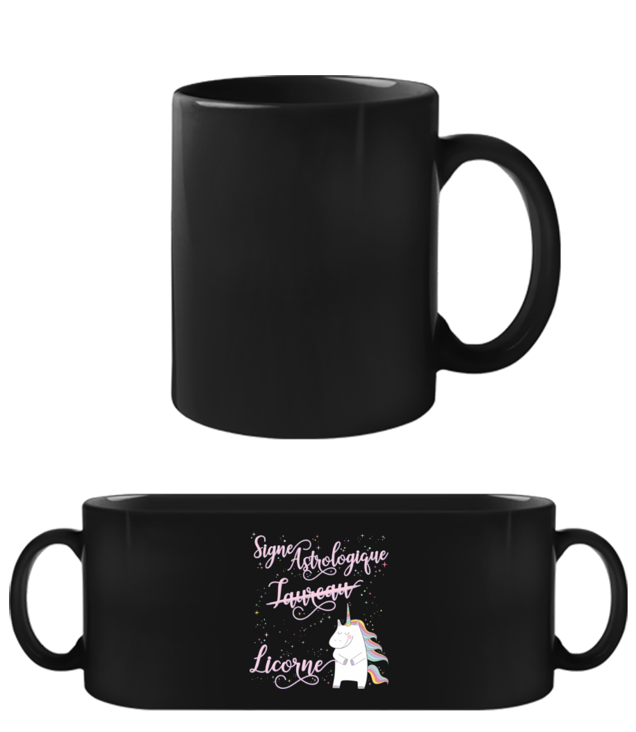 Signe Astrologique Licorne Taureau · Tasse Noire