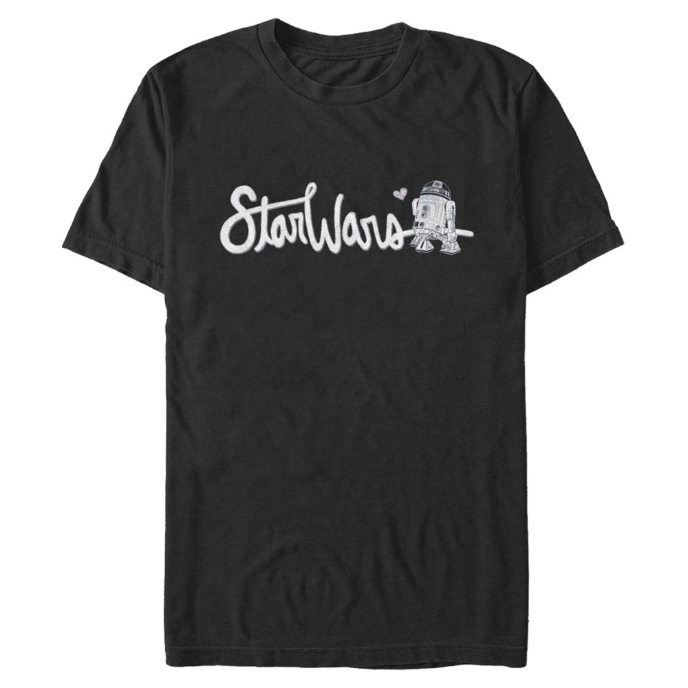 Aperçu: Star Wars - R2-D2 Cursive R2 - Homme T-shirt - Noir - Devant