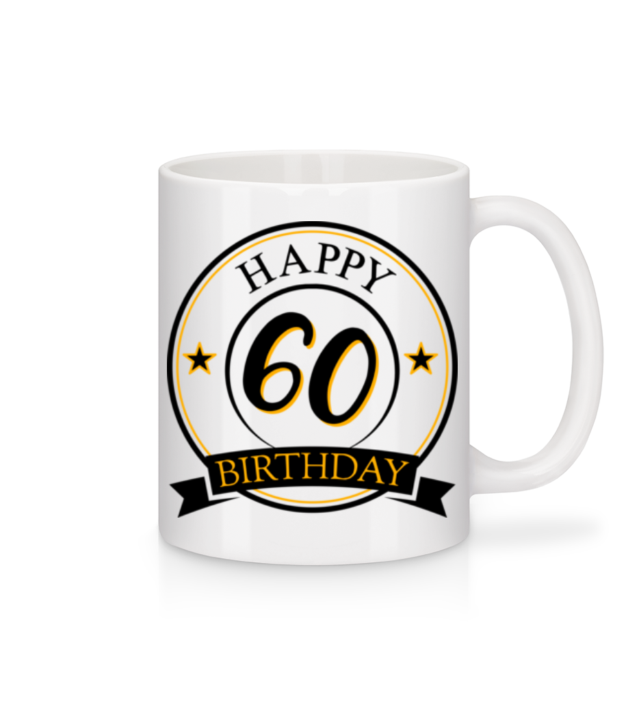 Aperçu: Happy Birthday 60 - Mug en céramique blanc - Blanc - Devant