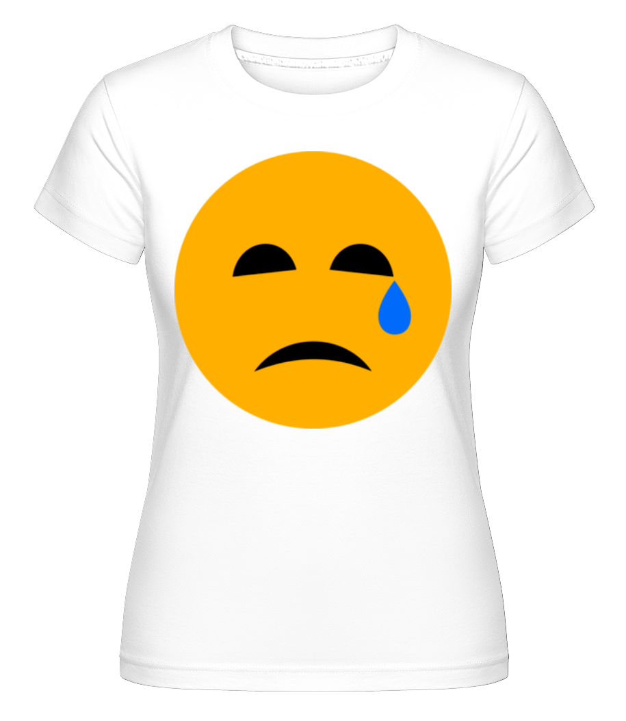 Aperçu: Crying Smiley -  T-shirt Shirtinator femme - Blanc - Devant