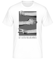 Let's Settle This Like Adults -  Shirtinator Men's T-Shirt - White - Front Let's Settle This Like Adults -  Shirtinator Men's T-Shirt - White - Front
