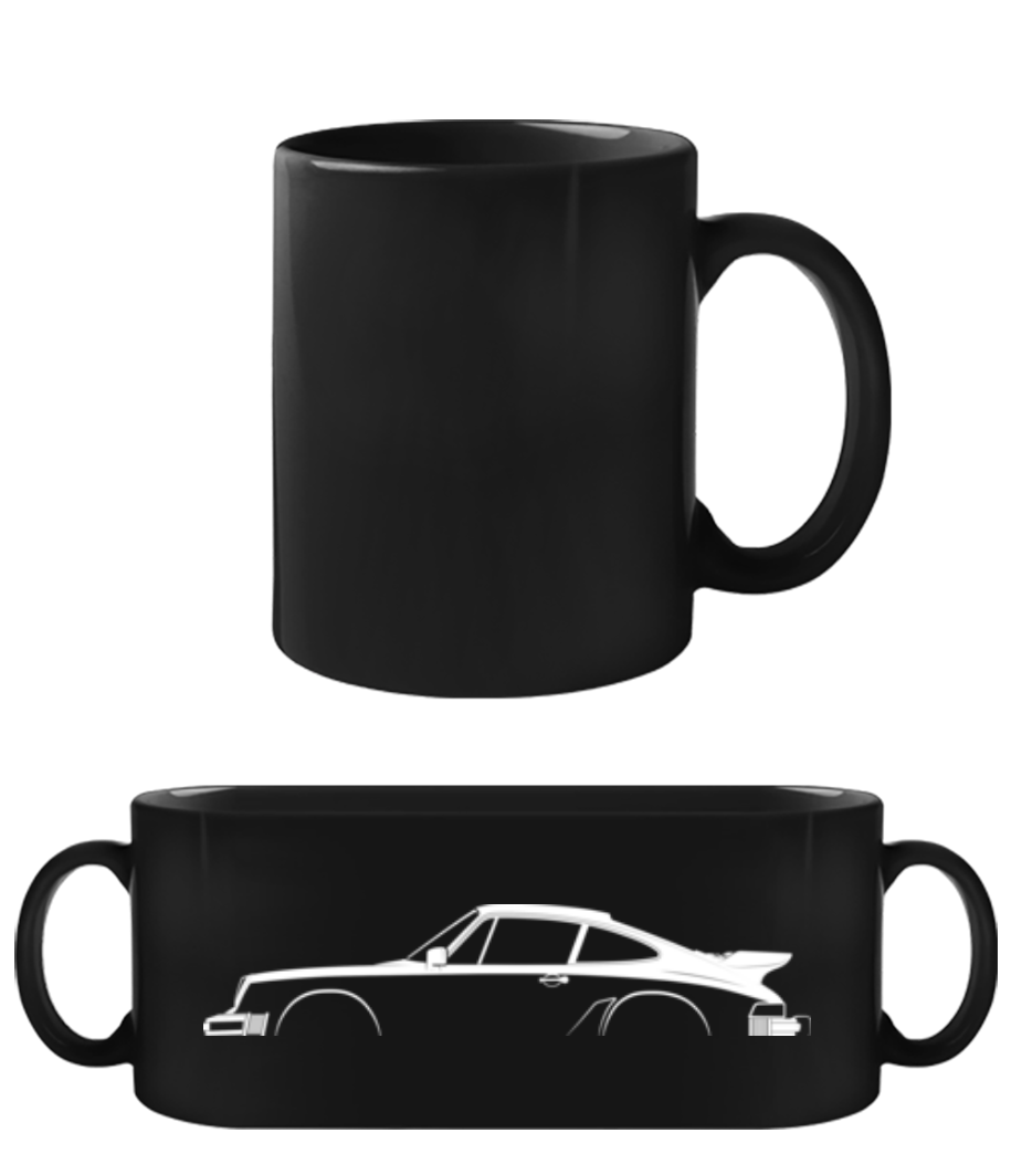 'Porsche 911 Turbo 930' Silhouette · Tasse Noire