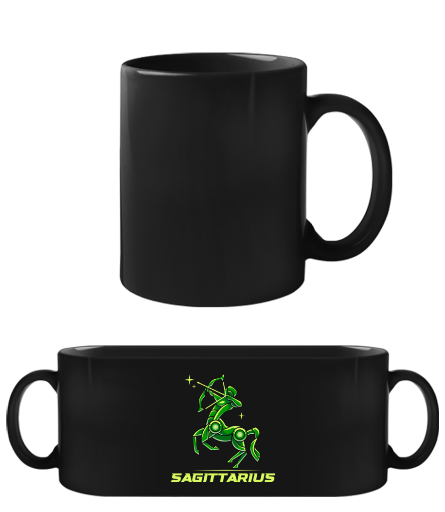 Mecha Robotic Zodiac Sign Sagittarius · Schwarze Tasse