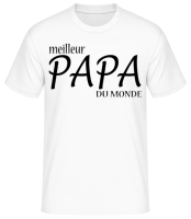Meilleur Papa Du Monde - T-shirt standard Homme - Blanc - Devant