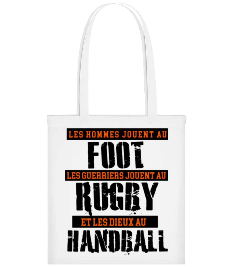 Aperçu: Les Dieux Jouent Au Handball - Tote Bag - Blanc - Devant
