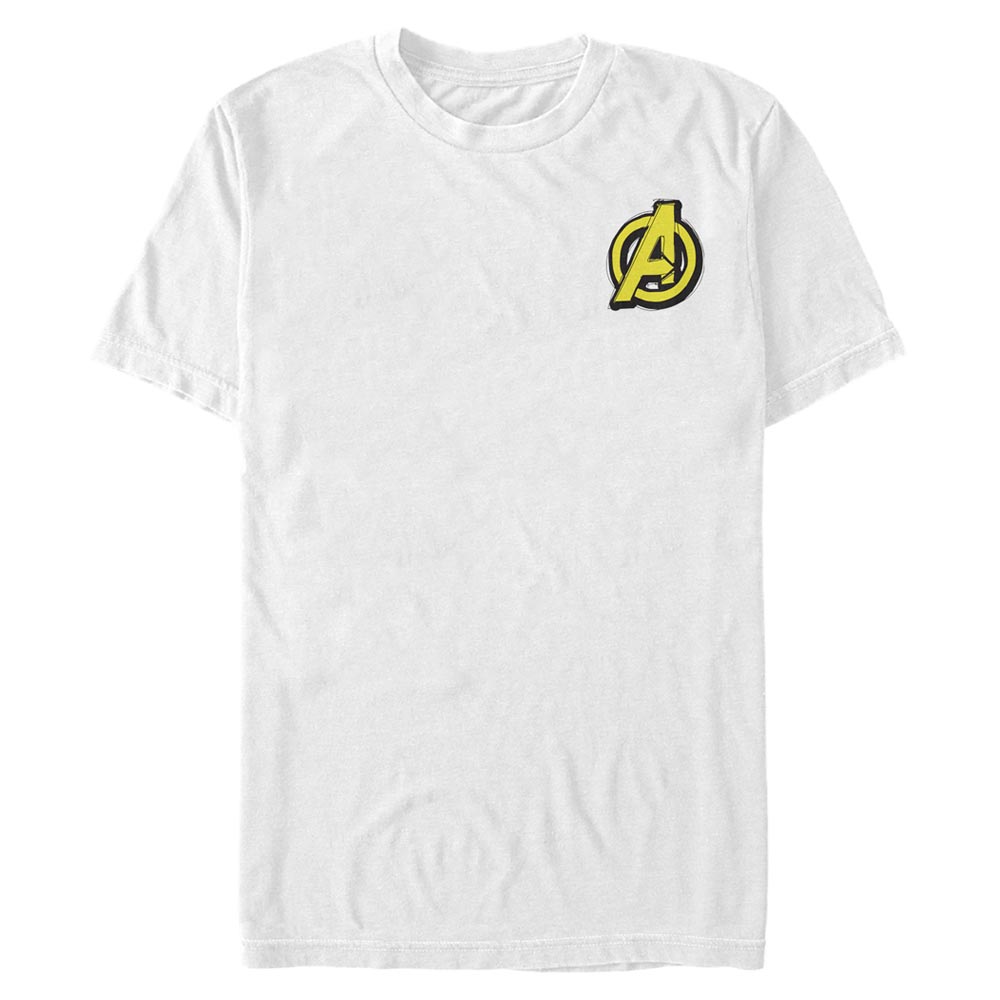 Náhľad: Marvel - Avengers - Logo Drawn Avengers - Pánske Tričko - Biela - Predné