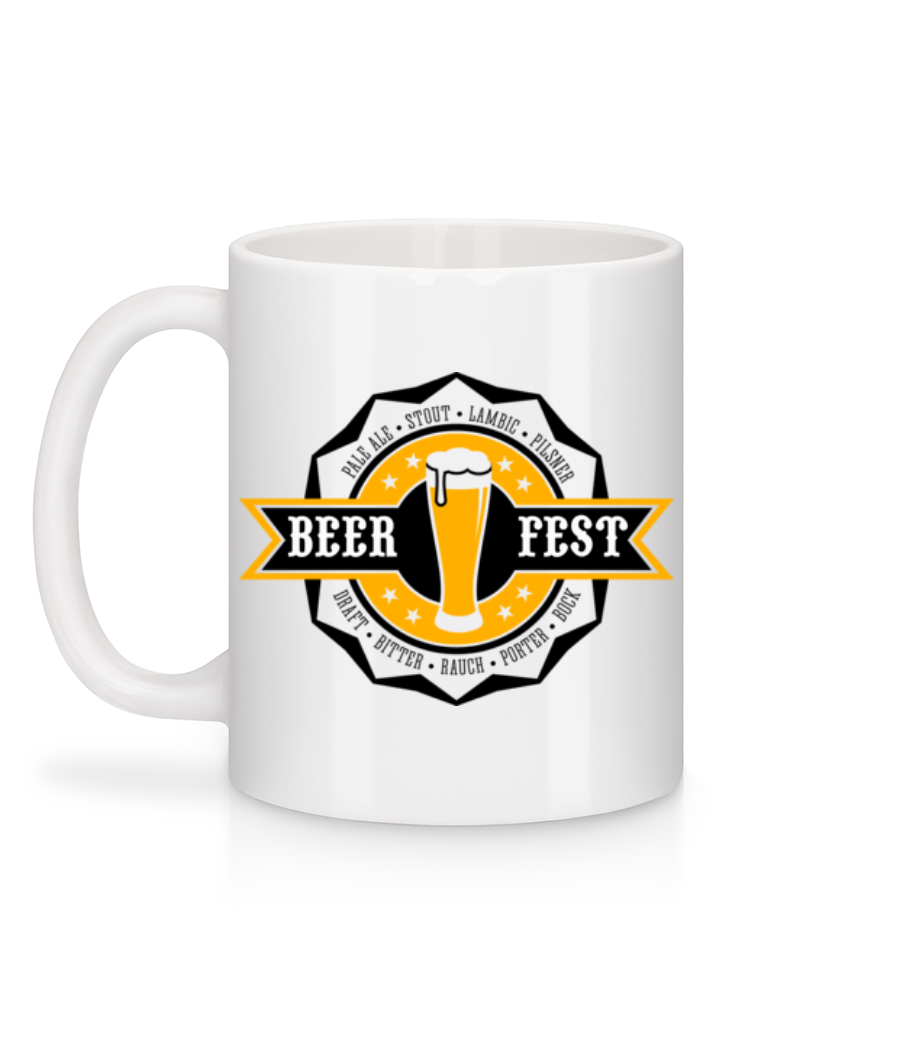 Aperçu: Beer Fest - Mug en céramique blanc - Blanc - Derrière