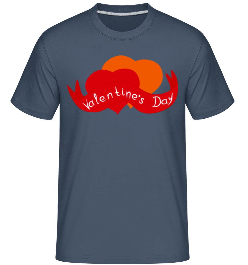 Aperçu: Logo Saint Valentin -  T-Shirt Shirtinator homme - Bleu denim - Devant