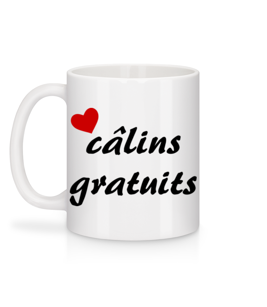 Câlins Gratuits - Mug en céramique blanc - Blanc - Derrière