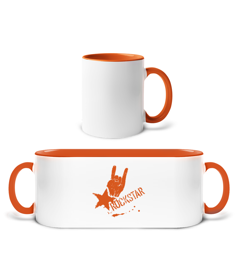 Rockstar Symbol · Mug bicolore en céramique - intérieur de couleur