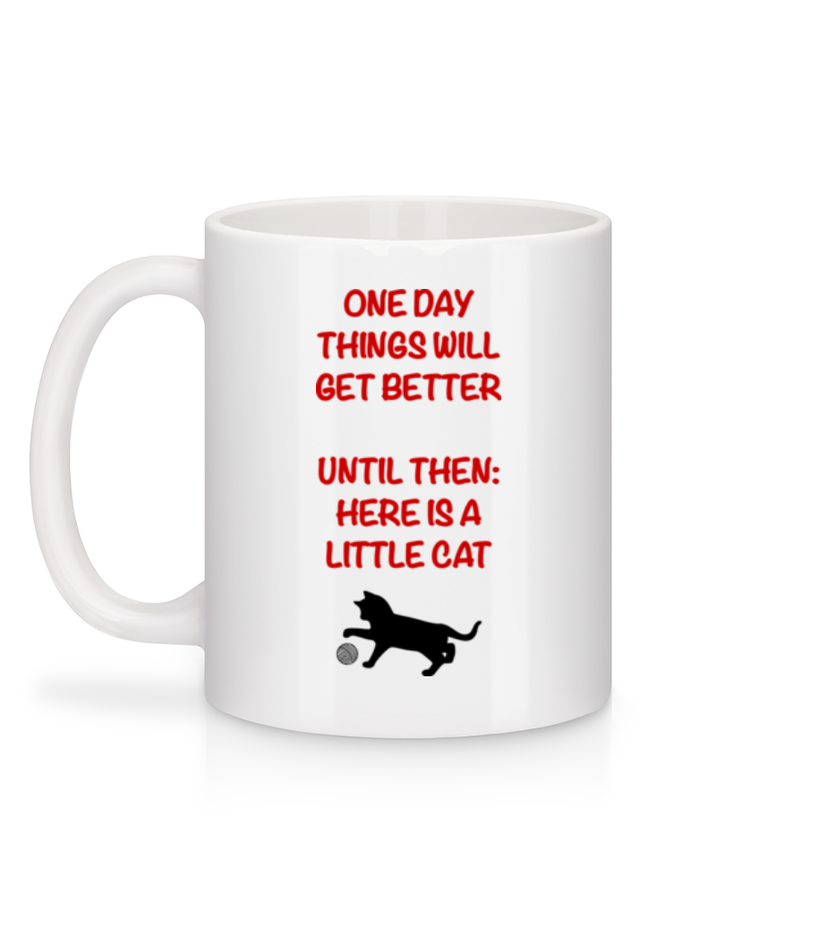 Aperçu: Things Will Get Better - Cat - Mug en céramique blanc - Blanc - Derrière