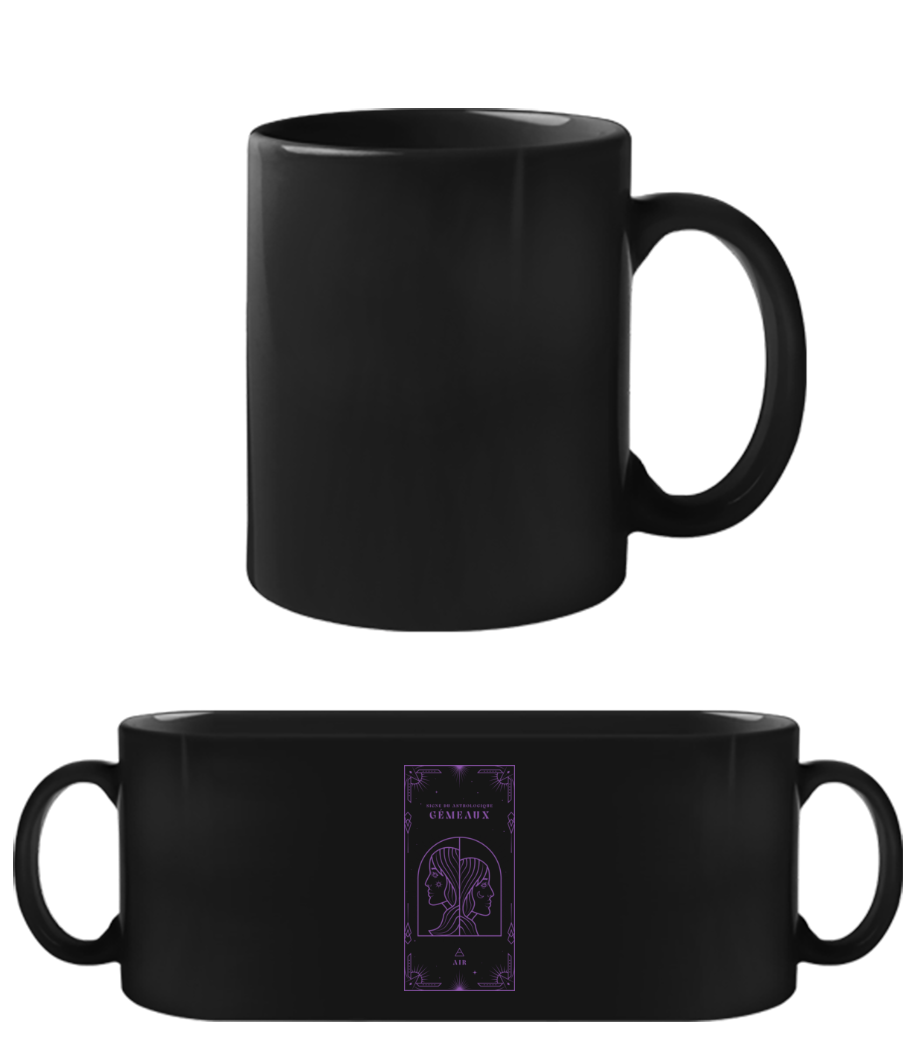 Art Déco Signe Astrologique Gémeaux · Tasse Noire