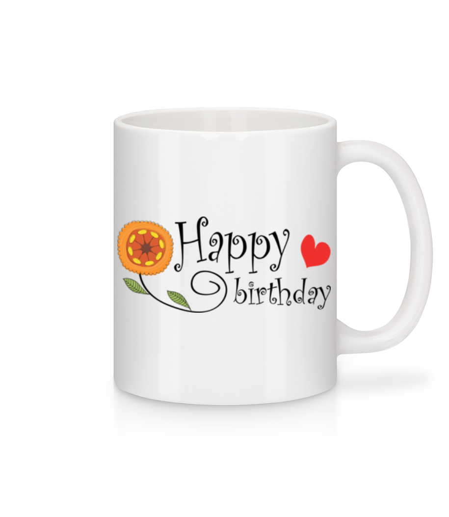Happy Birthday Fleur · Mug en céramique blanc