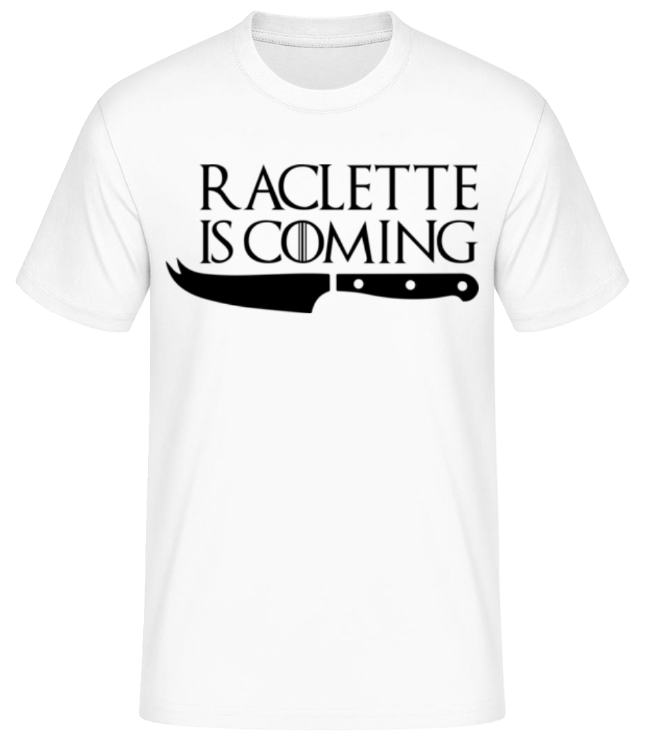 Aperçu: Raclette Is Coming - T-shirt standard Homme - Blanc - Devant