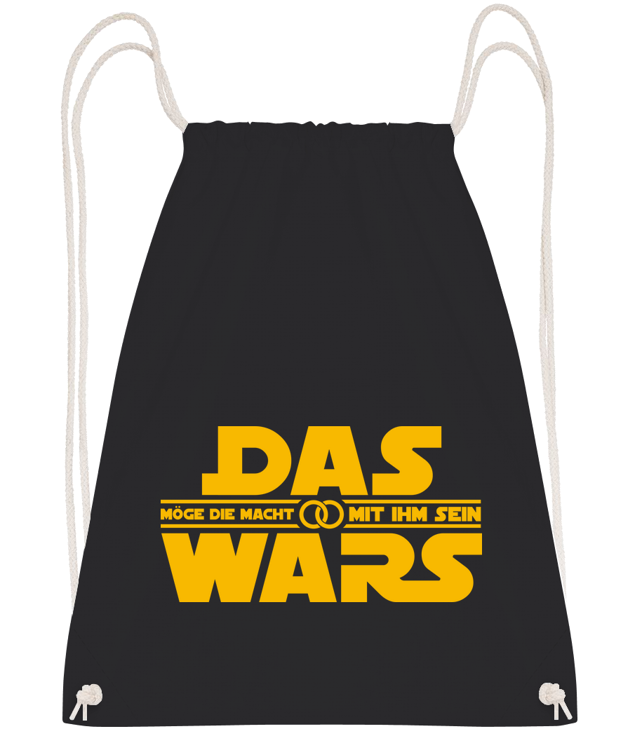 Vorschau: Das Wars Möge Die Macht Mit Ihm Sein - Turnbeutel - Schwarz - Vorn
