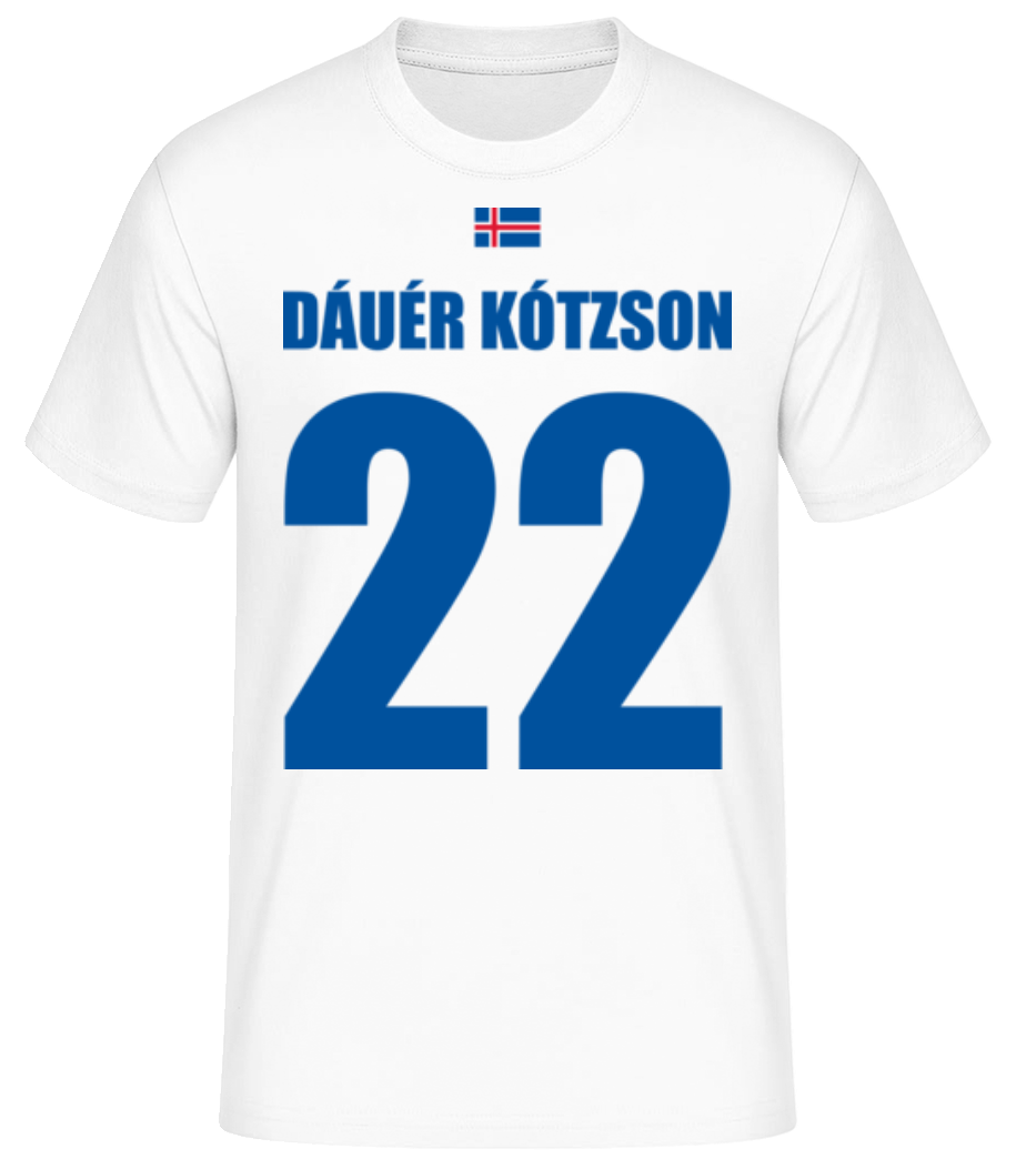 Island Fußball Trikot Dáuér Kótzson · Männer Basic T-Shirt