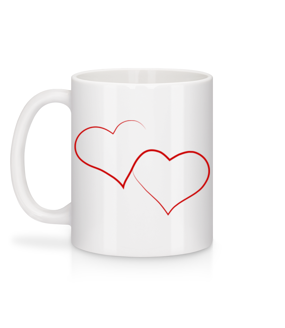 Deux Cœurs - Mug en céramique blanc - Blanc - Derrière