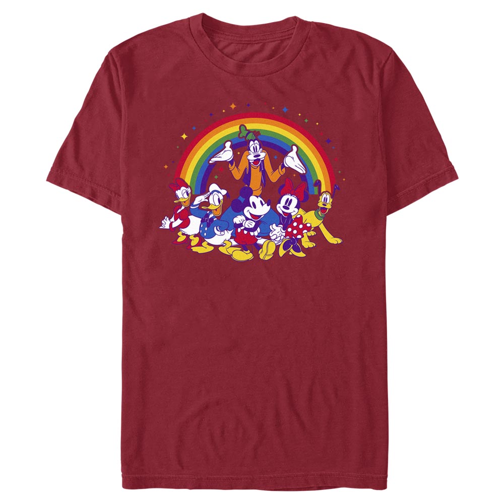 Disney Classics - Mickey Mouse - Skupina Group Pride - Pride - Homme T-shirt - Cerise - Devant