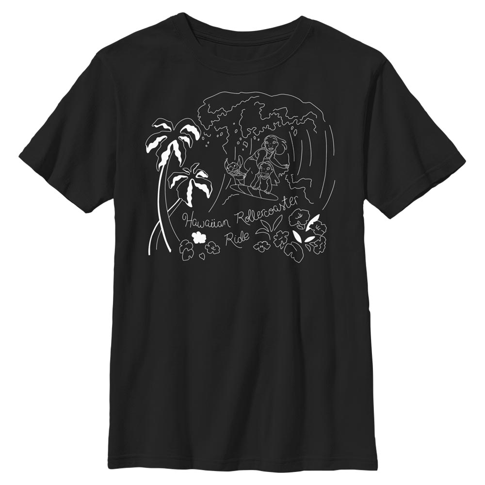 Disney - Lilo & Stitch - Stitch Surf Line Art - Enfant T-shirt