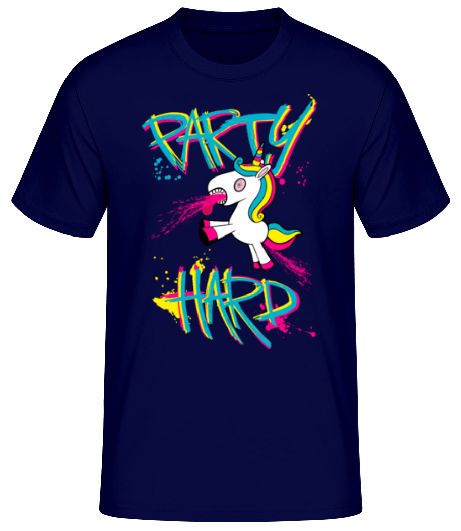 Party Hard Licorne - T-shirt standard Homme - Bleu marine - Devant