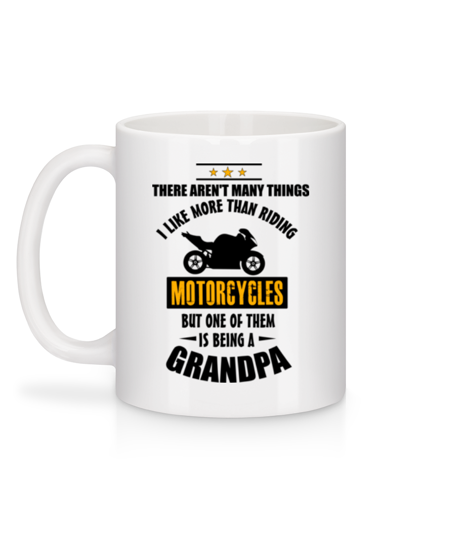 Aperçu: Biking Grandfather - Mug en céramique blanc - Blanc - Derrière