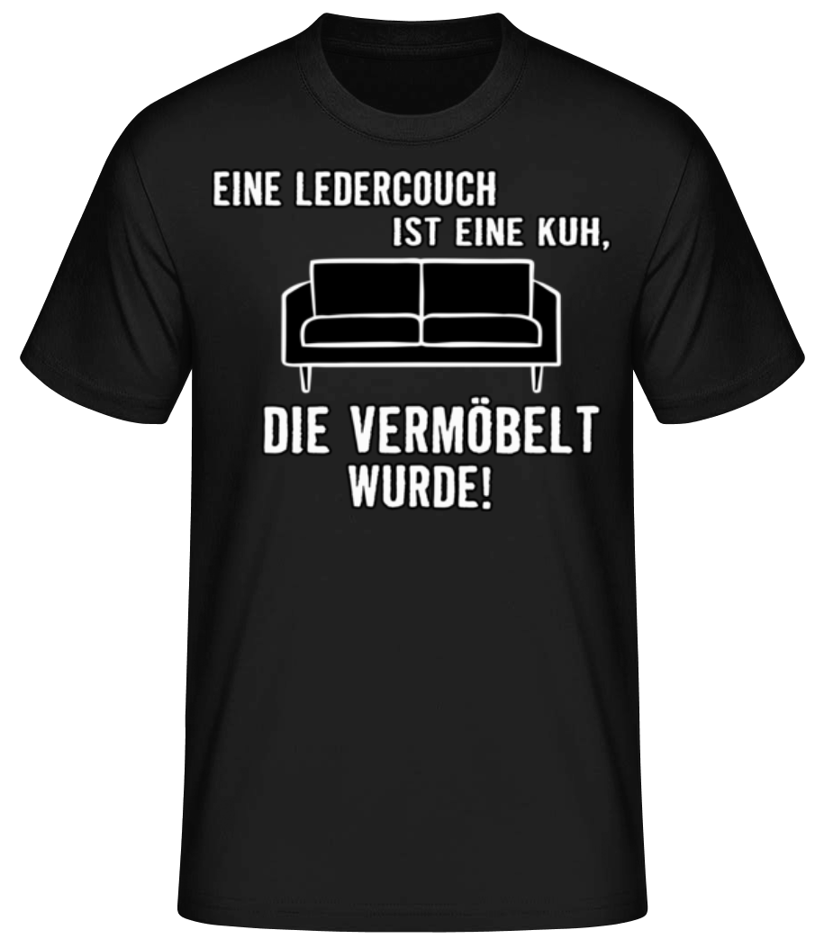 Vorschau: Eine Vermöbelte Kuh - Männer Basic T-Shirt - Schwarz - Vorne
