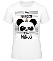 5% Unicorn 95% Ninja - Women's Basic T-Shirt - White - Front 5% Unicorn 95% Ninja - Women's Basic T-Shirt - White - Front