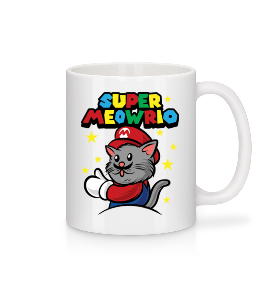 Super Meowrio · Mug en céramique blanc