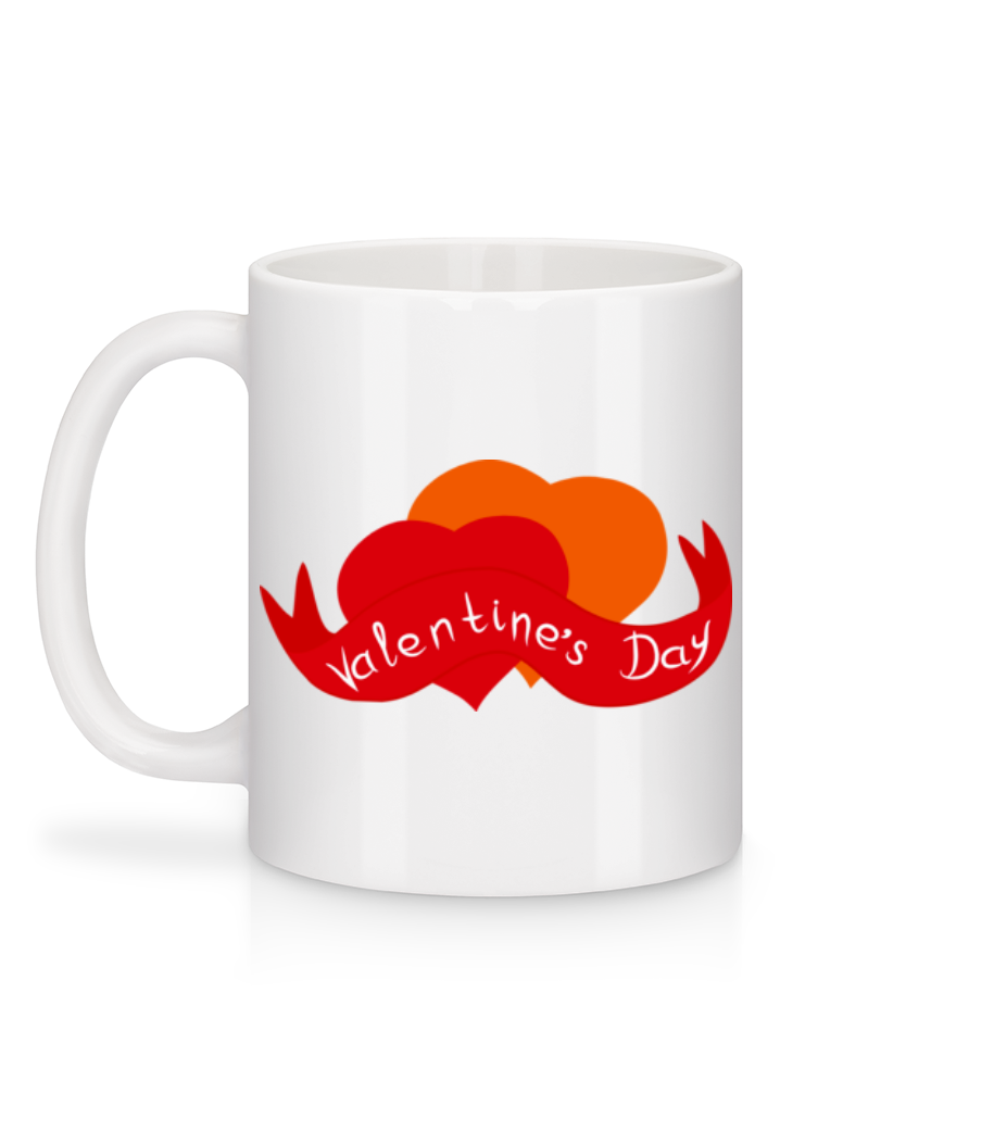 Logo Saint Valentin - Mug en céramique blanc - Blanc - Derrière