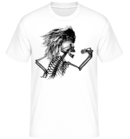 Singing Skeleton -  Shirtinator Men's T-Shirt - White - Front Singing Skeleton -  Shirtinator Men's T-Shirt - White - Front