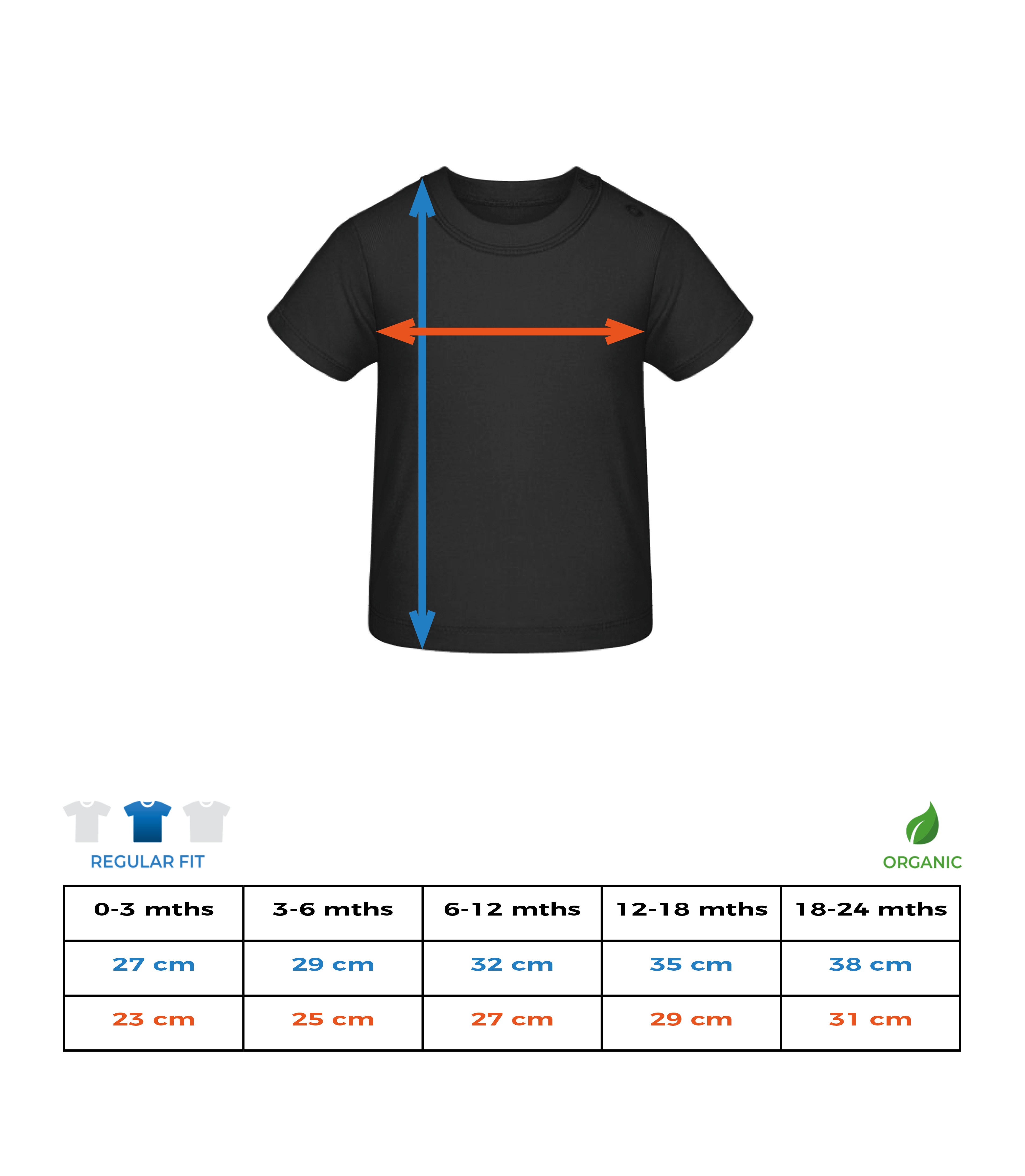 Like Mum But Cuter - Baby T-Shirt - Größentabelle
