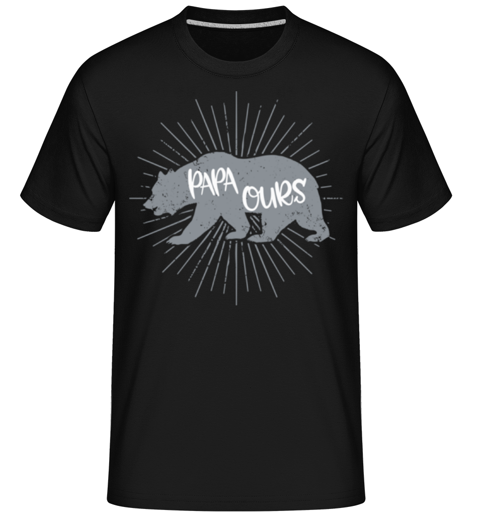 Aperçu: Papa Ours -  T-Shirt Shirtinator homme - Noir - Devant