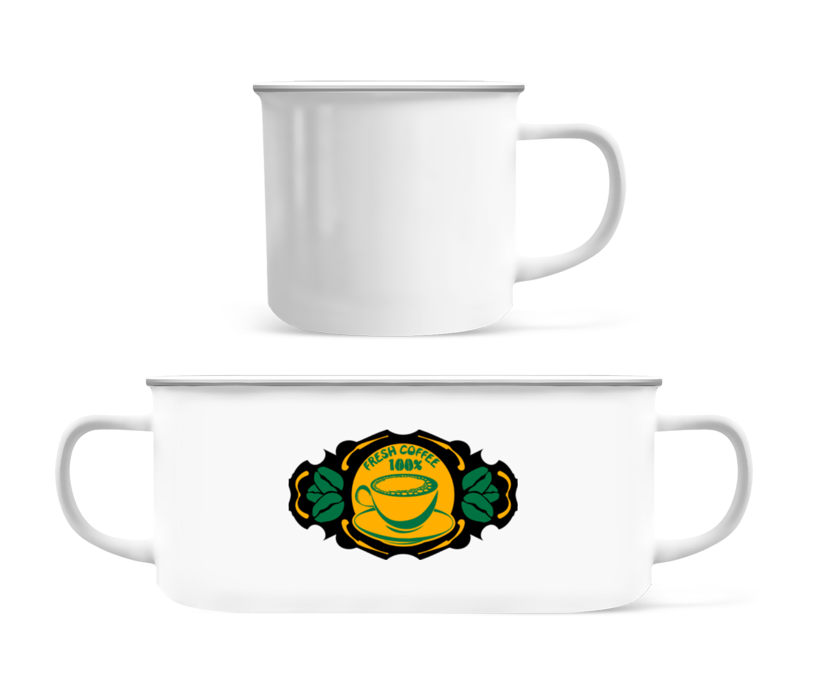 Fresh Coffee Logo · Tasse Émaillée