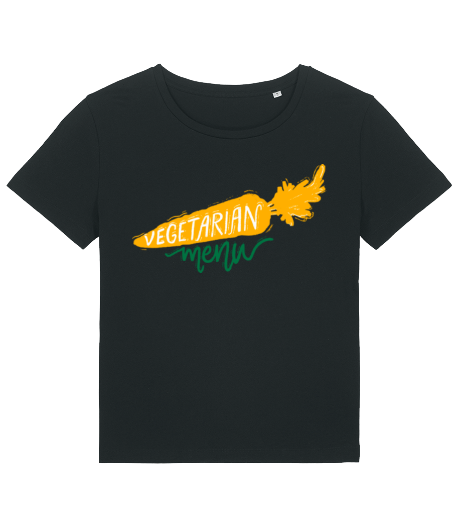 Aperçu: Vegetarian Menu - T-shirt bio Femme Stanley Stella 2.0 - Noir - Devant