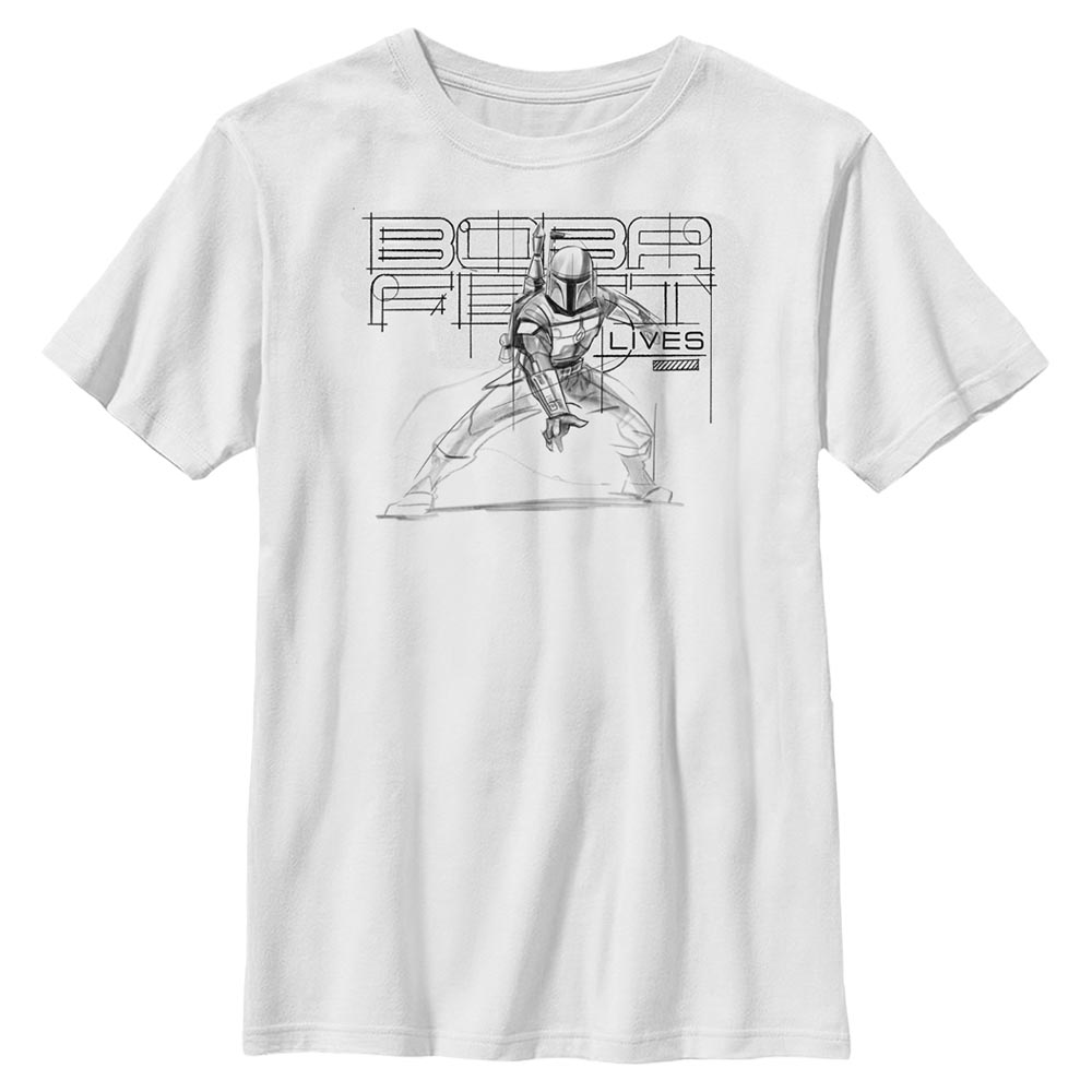 Star Wars - Book of Boba Fett - Boba Fett Boba Lives Pencil Sketch - Enfant T-shirt