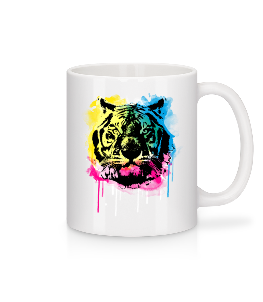 Tigre Multicolore · Mug en céramique blanc