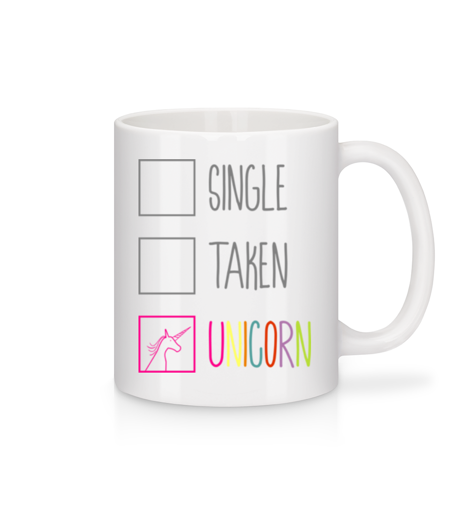 Single Taken Unicorn · Mug en céramique blanc