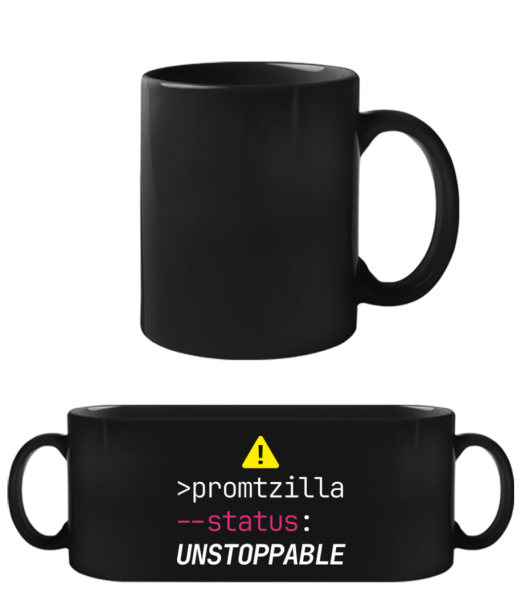 Promptzilla - Tasse Noire - Noir - Devant