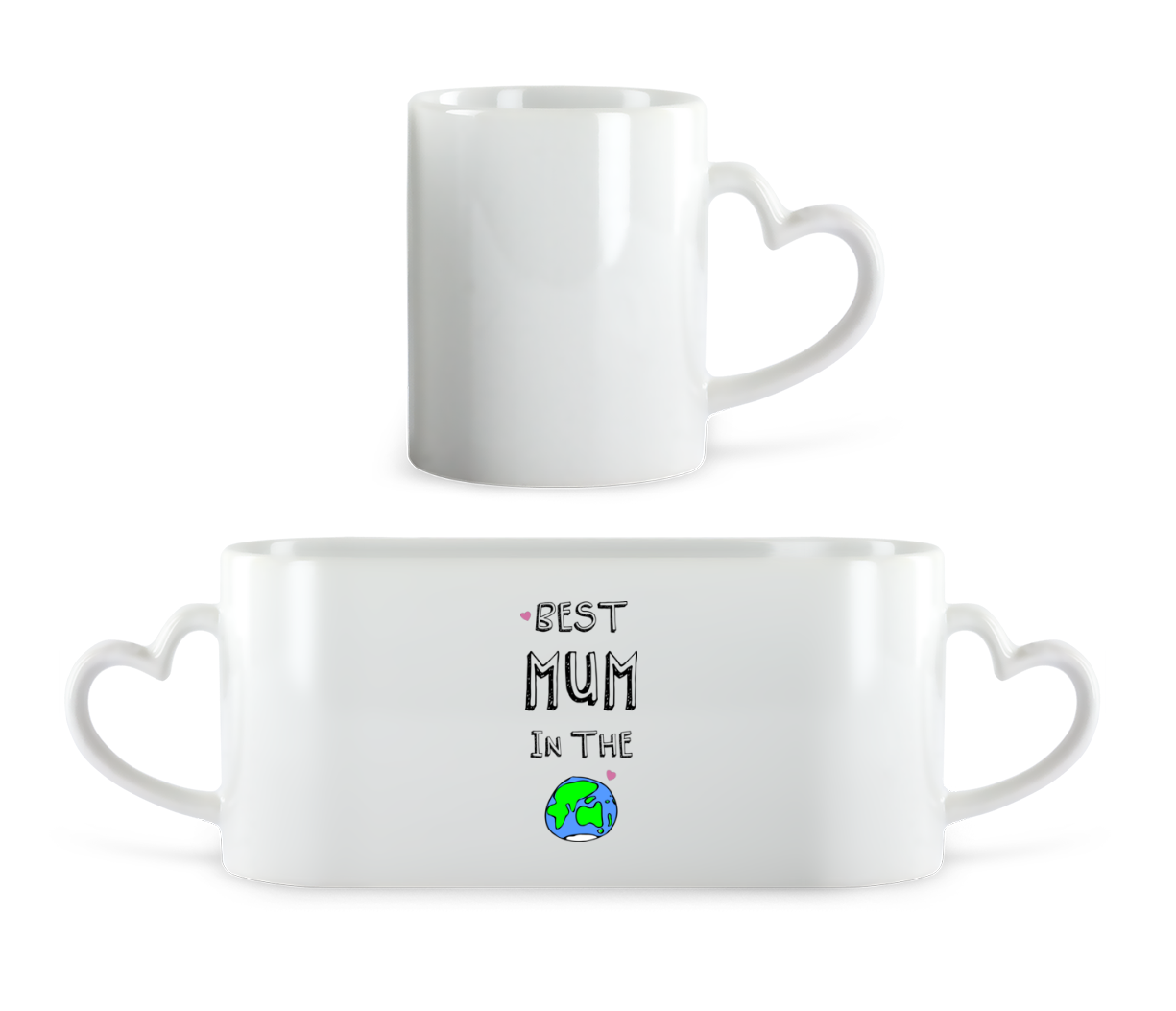 Aperçu: Worlds Best Mum - Tasse en forme de coeur - Blanc - Devant
