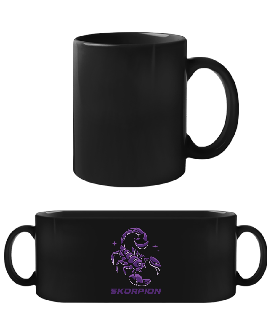 Mecha Roboter Sternzeichen Skorpion · Schwarze Tasse