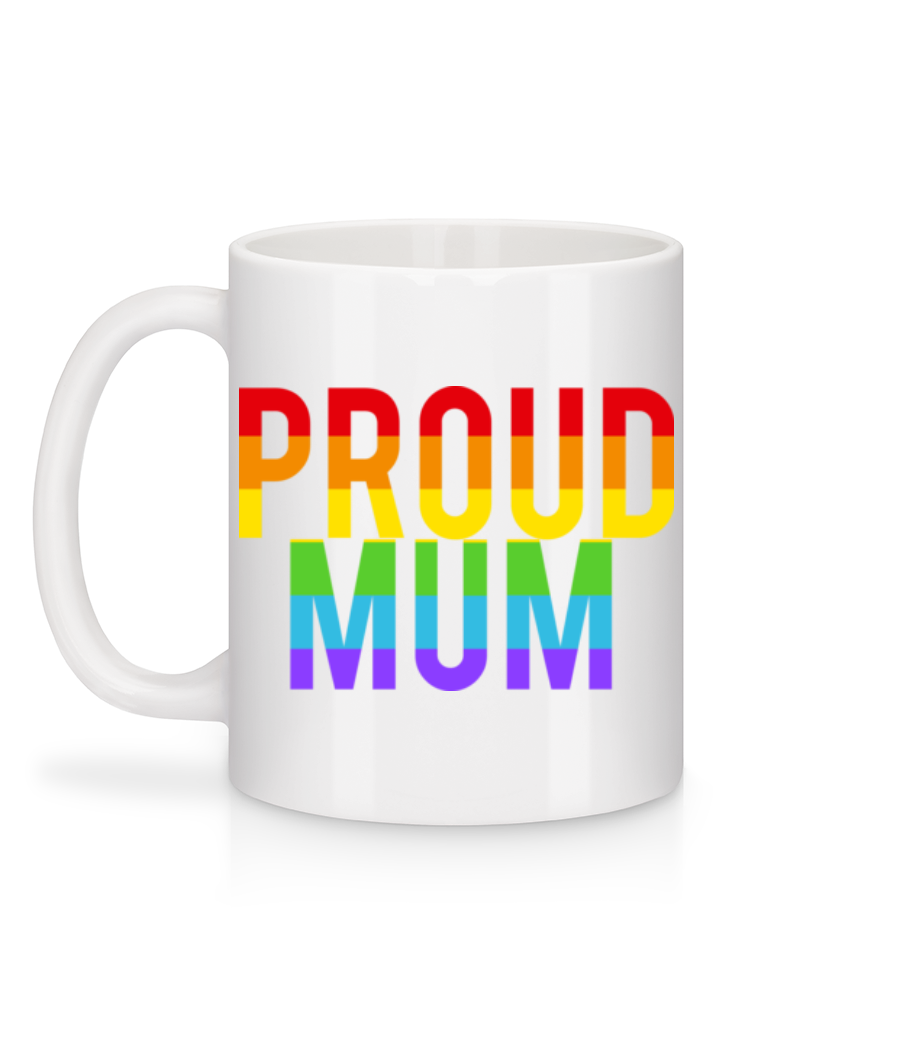 Proud Mum Rainbow - Mug en céramique blanc - Blanc - Derrière
