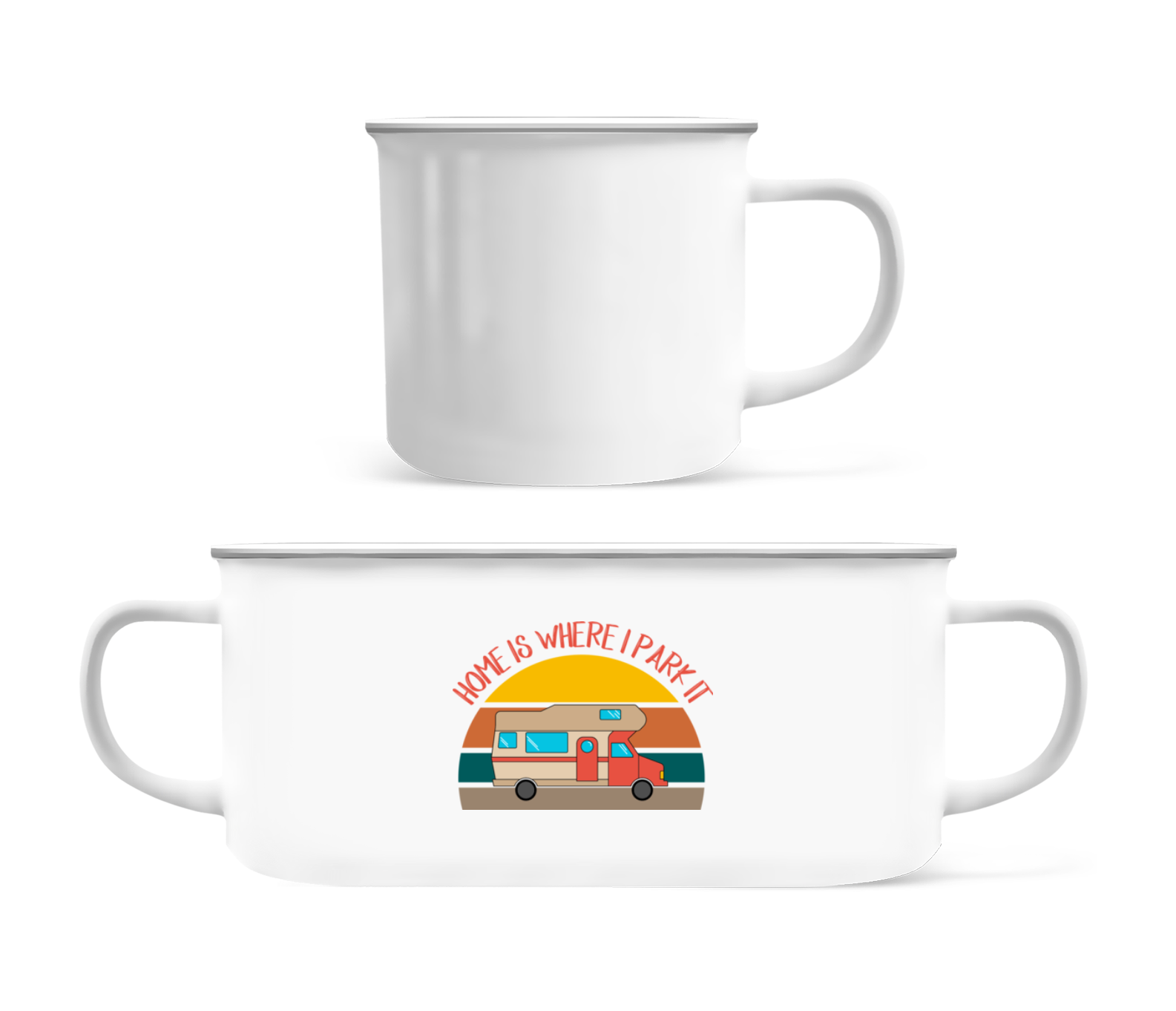 Aperçu: Home Is Where I Park It - Tasse Émaillée - Blanc - Devant
